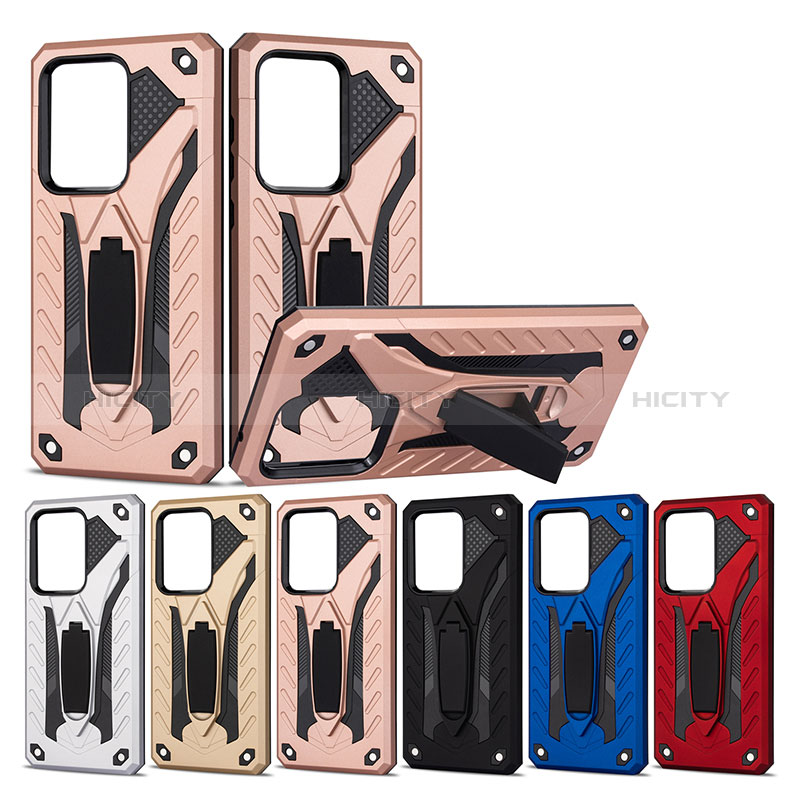 Custodia Silicone e Plastica Opaca Cover con Supporto YF2 per Samsung Galaxy S20 Ultra 5G