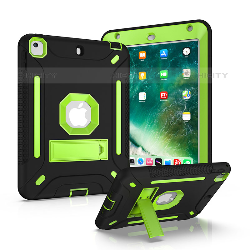 Custodia Silicone e Plastica Opaca Cover con Supporto YJ1 per Apple iPad Mini 4 Verde