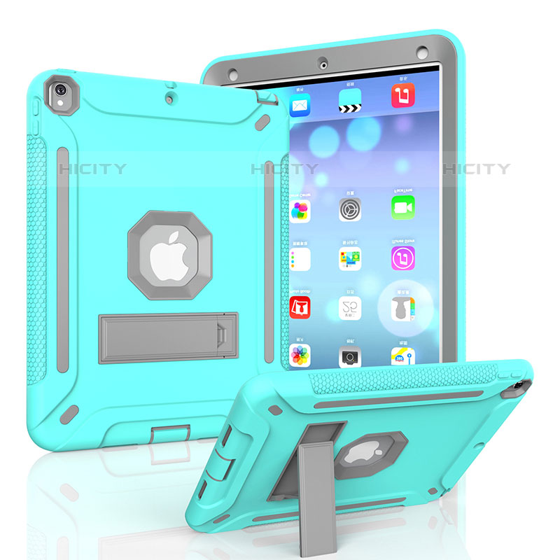 Custodia Silicone e Plastica Opaca Cover con Supporto YJ2 per Apple iPad Air 3 Azzurro