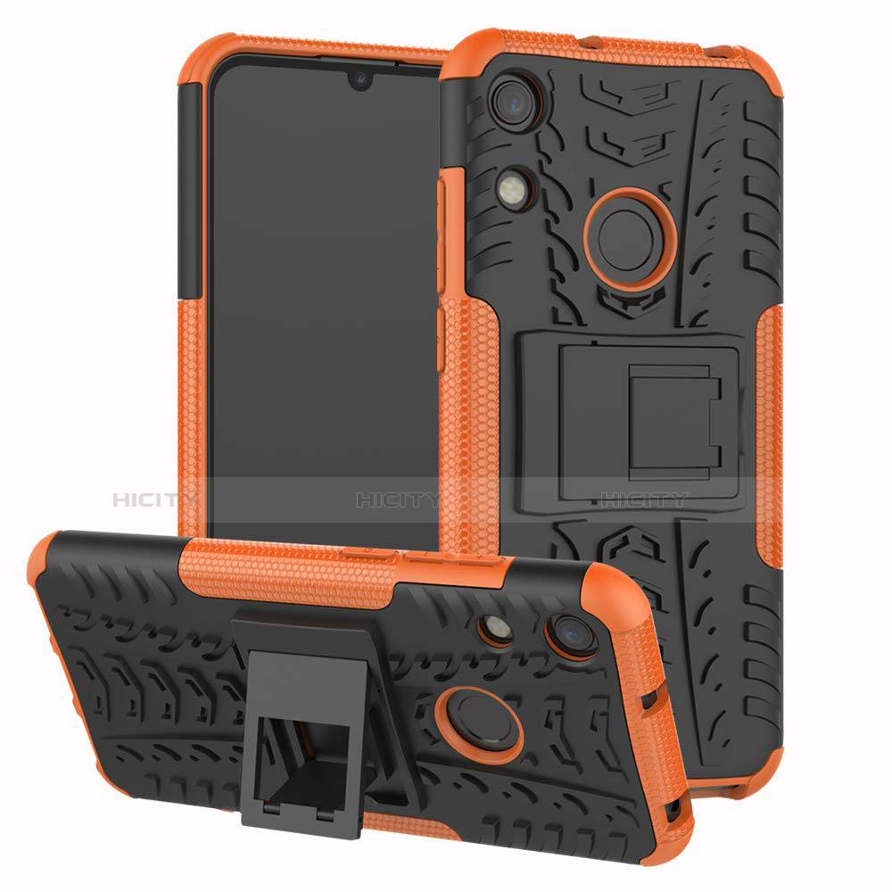 Custodia Silicone e Plastica Opaca Cover con Supporto Z01 per Huawei Y6 Pro (2019)