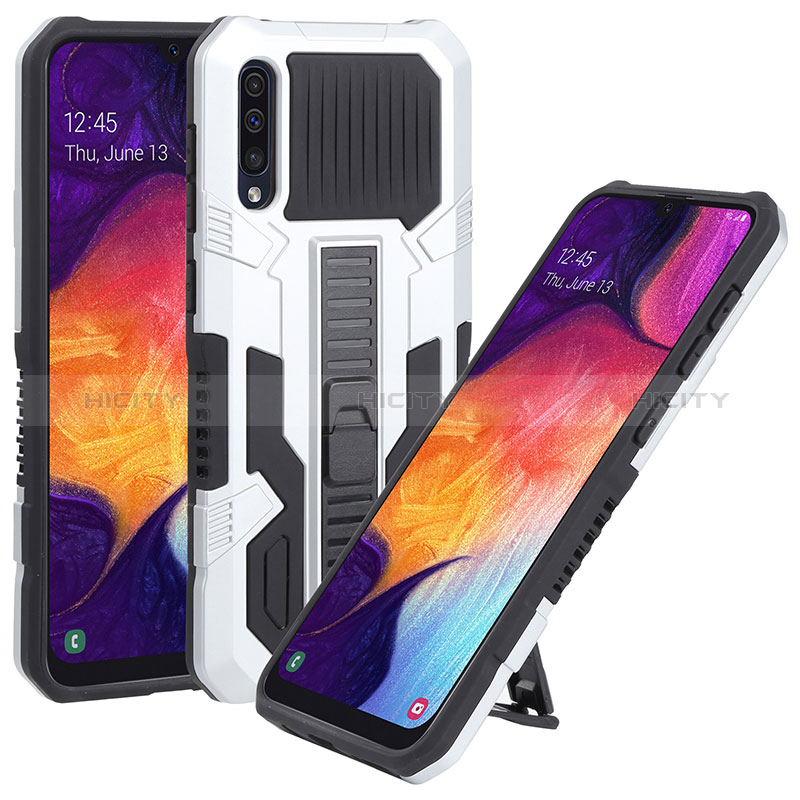 Custodia Silicone e Plastica Opaca Cover con Supporto ZJ1 per Samsung Galaxy A50