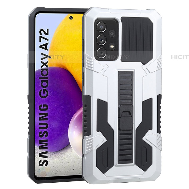 Custodia Silicone e Plastica Opaca Cover con Supporto ZJ1 per Samsung Galaxy A72 5G