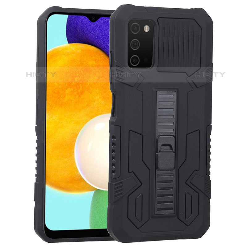 Custodia Silicone e Plastica Opaca Cover con Supporto ZJ1 per Samsung Galaxy M02s