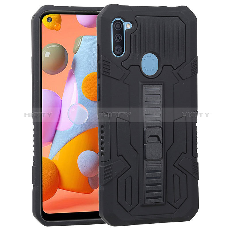 Custodia Silicone e Plastica Opaca Cover con Supporto ZJ1 per Samsung Galaxy M11