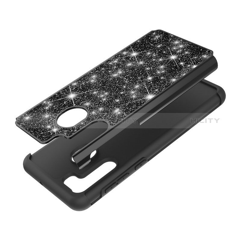 Custodia Silicone e Plastica Opaca Cover Fronte e Retro 360 Gradi Bling-Bling JX1 per Samsung Galaxy A21