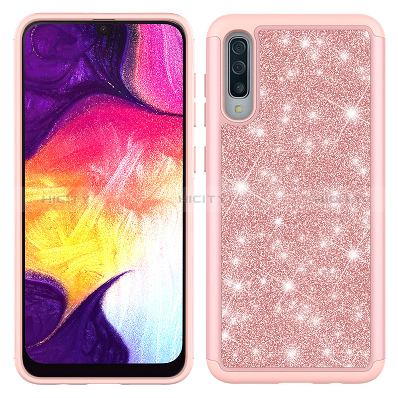 Custodia Silicone e Plastica Opaca Cover Fronte e Retro 360 Gradi Bling-Bling JX1 per Samsung Galaxy A50S