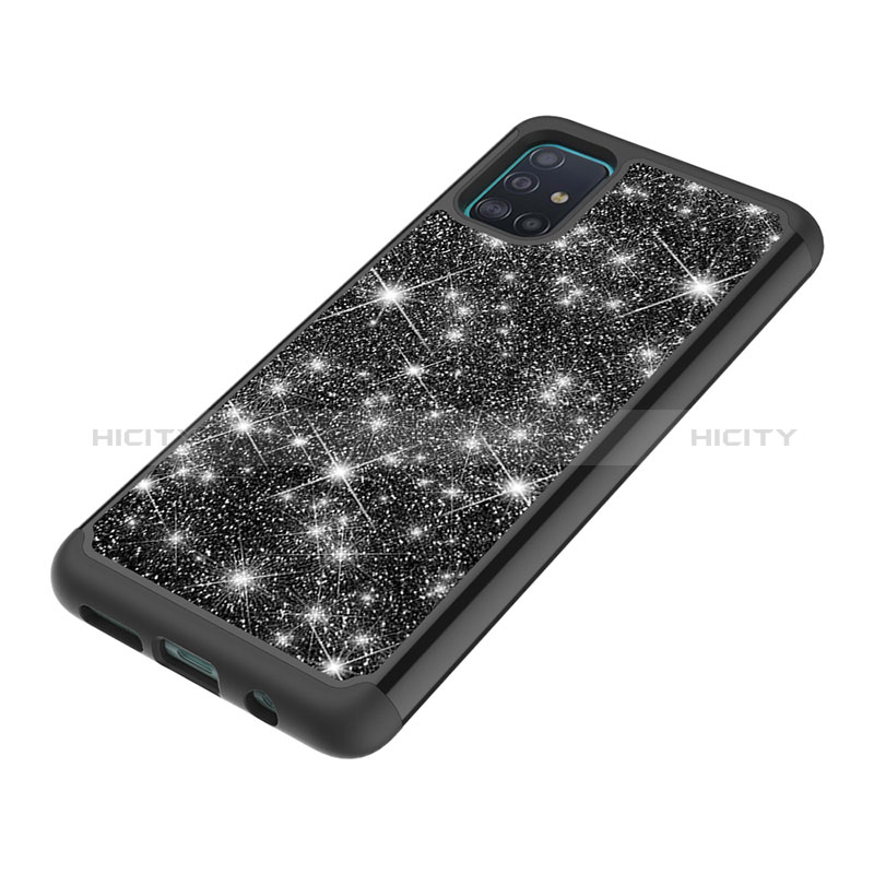 Custodia Silicone e Plastica Opaca Cover Fronte e Retro 360 Gradi Bling-Bling JX1 per Samsung Galaxy A51 5G
