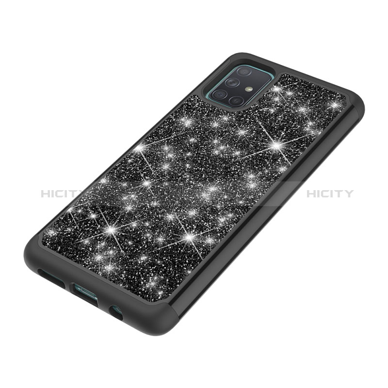 Custodia Silicone e Plastica Opaca Cover Fronte e Retro 360 Gradi Bling-Bling JX1 per Samsung Galaxy A71 4G A715