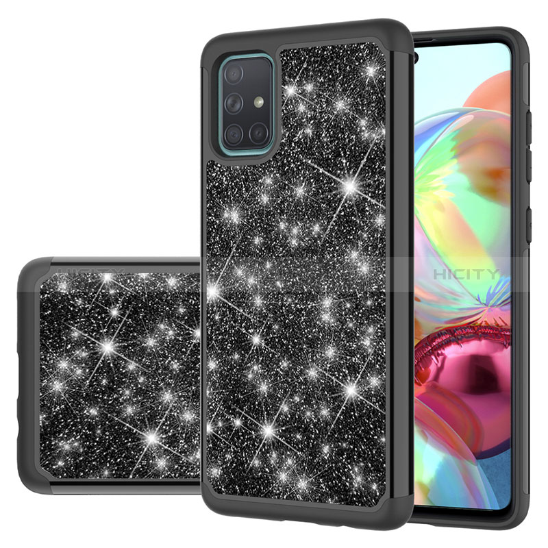 Custodia Silicone e Plastica Opaca Cover Fronte e Retro 360 Gradi Bling-Bling JX1 per Samsung Galaxy A71 5G