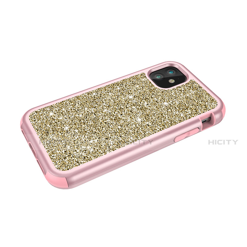 Custodia Silicone e Plastica Opaca Cover Fronte e Retro 360 Gradi Bling-Bling per Apple iPhone 11