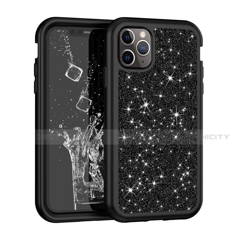 Custodia Silicone e Plastica Opaca Cover Fronte e Retro 360 Gradi Bling-Bling per Apple iPhone 11 Pro