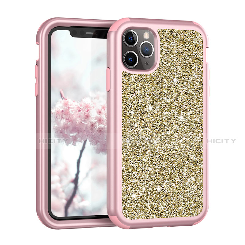 Custodia Silicone e Plastica Opaca Cover Fronte e Retro 360 Gradi Bling-Bling per Apple iPhone 11 Pro Max Multicolore