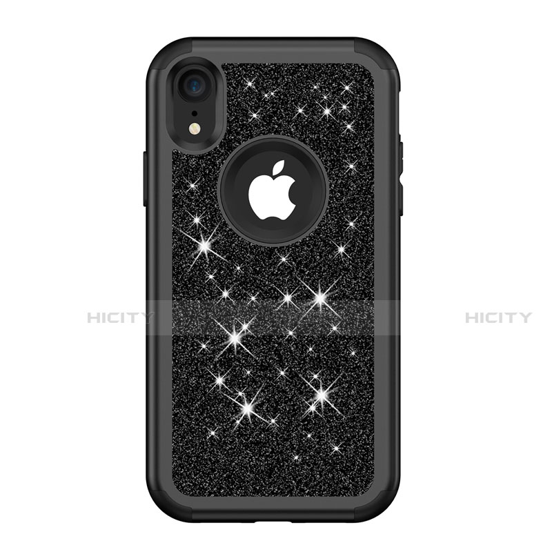 Custodia Silicone e Plastica Opaca Cover Fronte e Retro 360 Gradi Bling-Bling per Apple iPhone XR