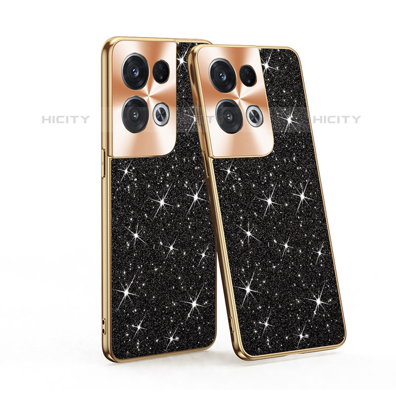 Custodia Silicone e Plastica Opaca Cover Fronte e Retro 360 Gradi Bling-Bling per Oppo Reno8 Pro 5G