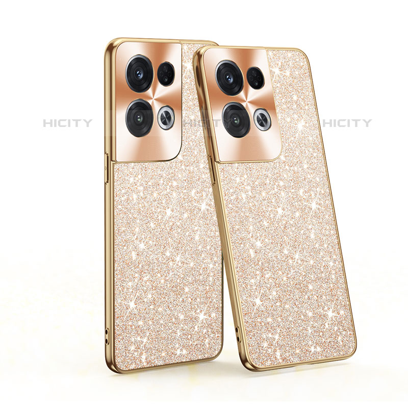 Custodia Silicone e Plastica Opaca Cover Fronte e Retro 360 Gradi Bling-Bling per Oppo Reno8 Pro 5G