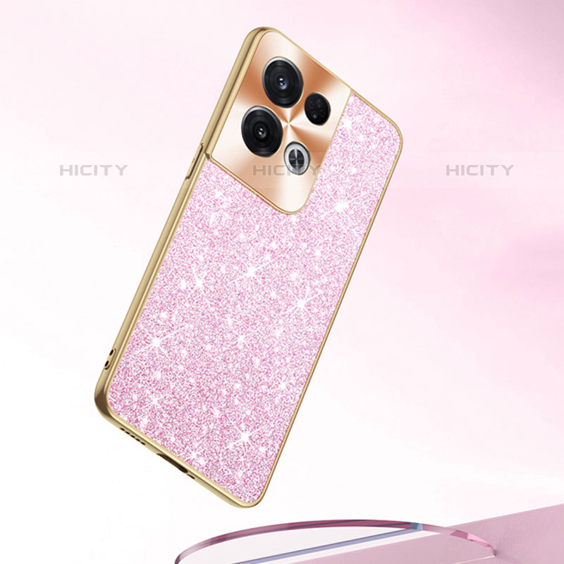 Custodia Silicone e Plastica Opaca Cover Fronte e Retro 360 Gradi Bling-Bling per Oppo Reno8 Pro 5G