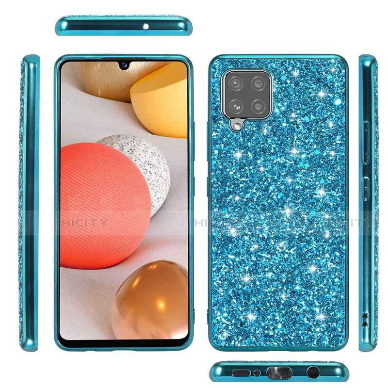 Custodia Silicone e Plastica Opaca Cover Fronte e Retro 360 Gradi Bling-Bling per Samsung Galaxy A42 5G