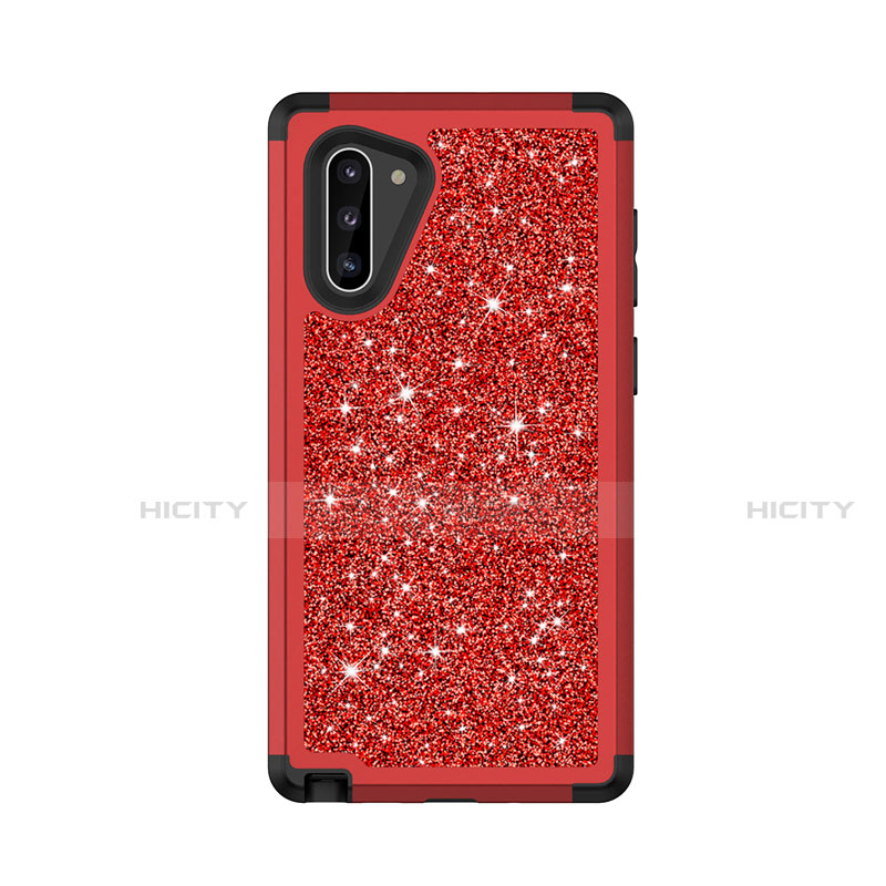 Custodia Silicone e Plastica Opaca Cover Fronte e Retro 360 Gradi Bling-Bling per Samsung Galaxy Note 10