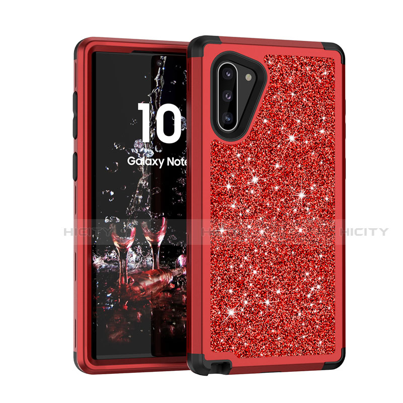 Custodia Silicone e Plastica Opaca Cover Fronte e Retro 360 Gradi Bling-Bling per Samsung Galaxy Note 10