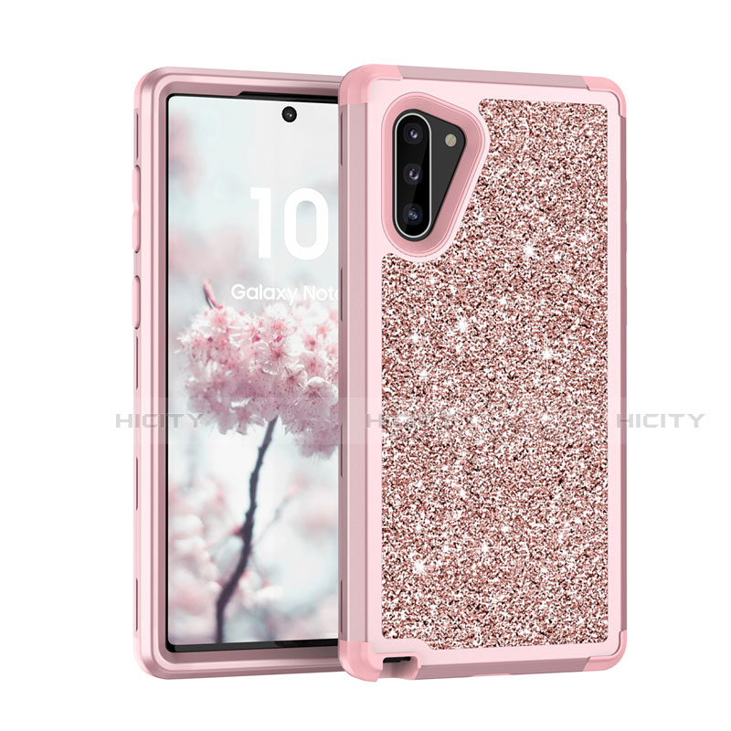 Custodia Silicone e Plastica Opaca Cover Fronte e Retro 360 Gradi Bling-Bling per Samsung Galaxy Note 10