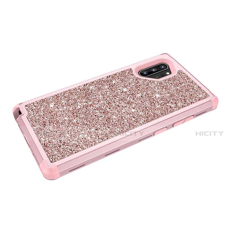 Custodia Silicone e Plastica Opaca Cover Fronte e Retro 360 Gradi Bling-Bling per Samsung Galaxy Note 10 Plus