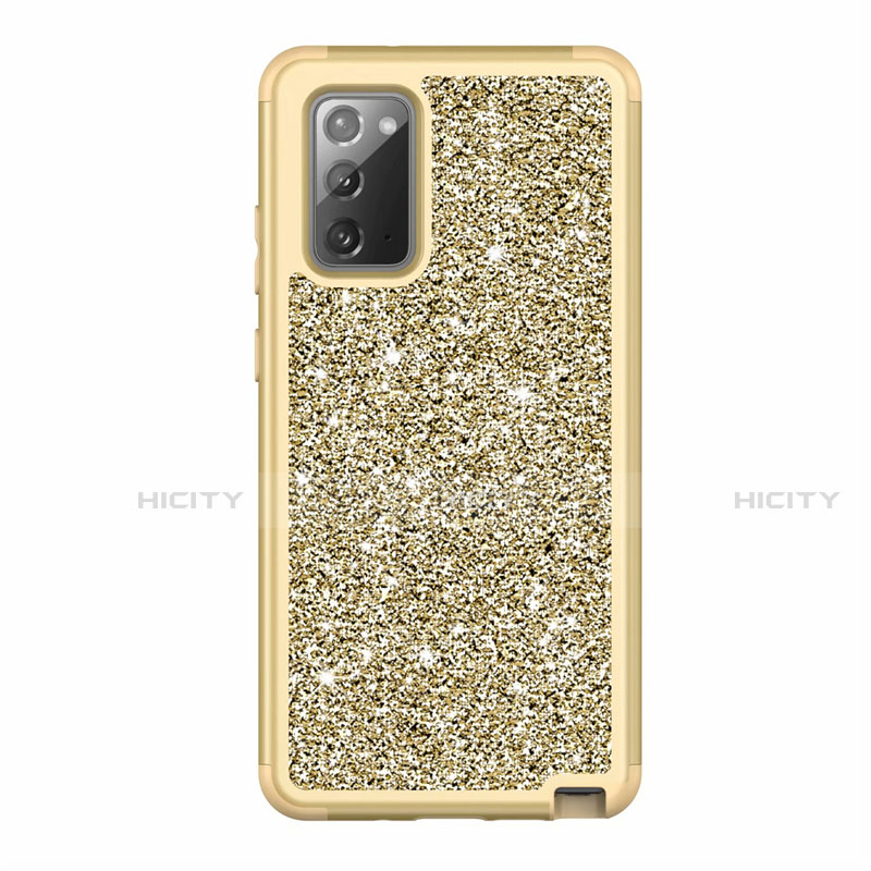 Custodia Silicone e Plastica Opaca Cover Fronte e Retro 360 Gradi Bling-Bling per Samsung Galaxy Note 20 5G