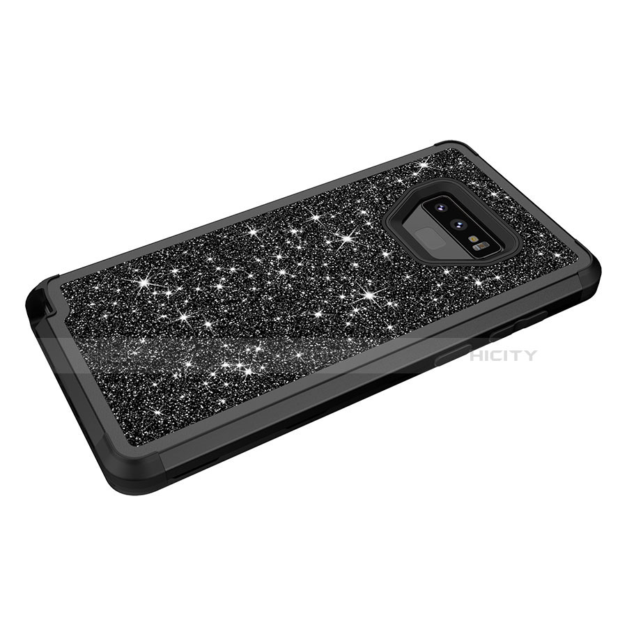 Custodia Silicone e Plastica Opaca Cover Fronte e Retro 360 Gradi Bling-Bling per Samsung Galaxy Note 9