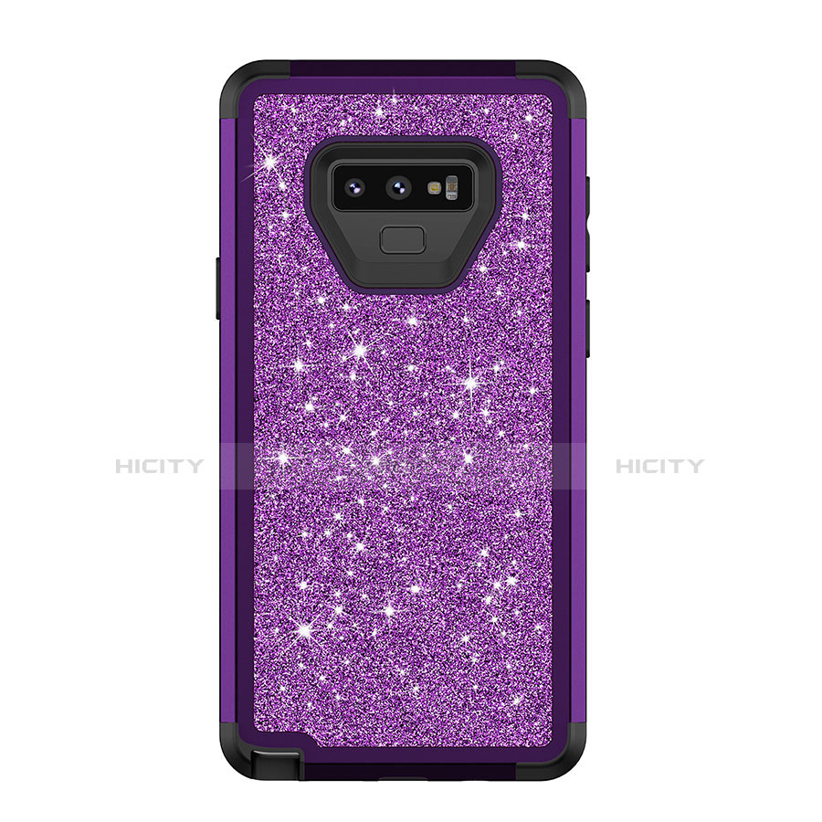 Custodia Silicone e Plastica Opaca Cover Fronte e Retro 360 Gradi Bling-Bling per Samsung Galaxy Note 9