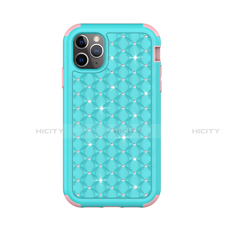 Custodia Silicone e Plastica Opaca Cover Fronte e Retro 360 Gradi Bling-Bling U01 per Apple iPhone 11 Pro