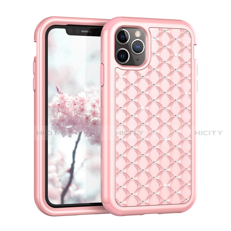 Custodia Silicone e Plastica Opaca Cover Fronte e Retro 360 Gradi Bling-Bling U01 per Apple iPhone 11 Pro