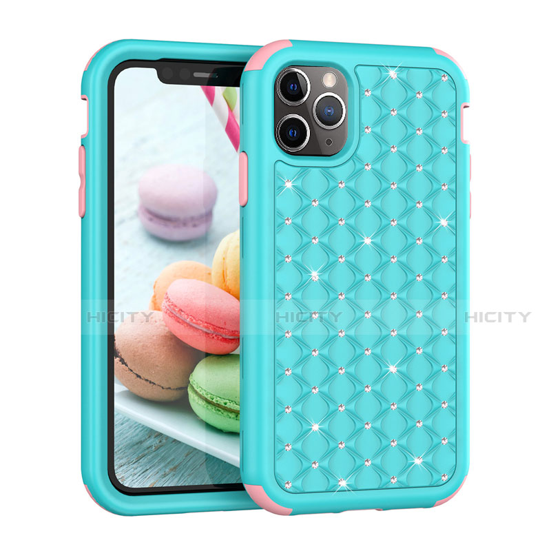 Custodia Silicone e Plastica Opaca Cover Fronte e Retro 360 Gradi Bling-Bling U01 per Apple iPhone 11 Pro Max