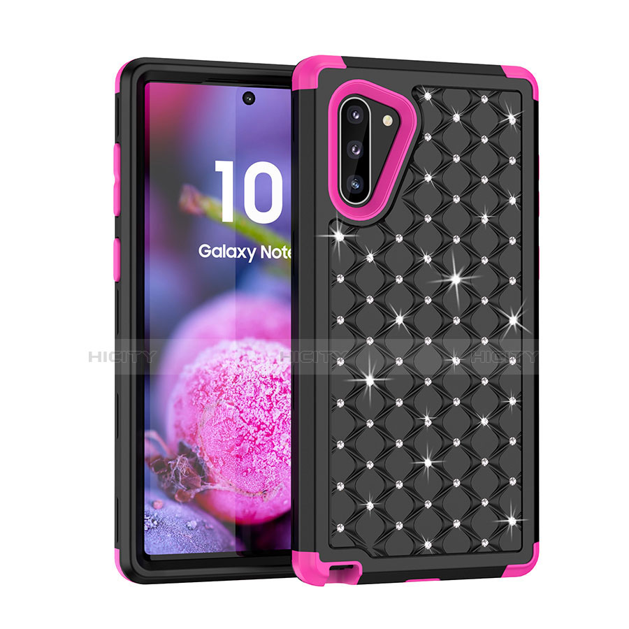 Custodia Silicone e Plastica Opaca Cover Fronte e Retro 360 Gradi Bling-Bling U01 per Samsung Galaxy Note 10 5G