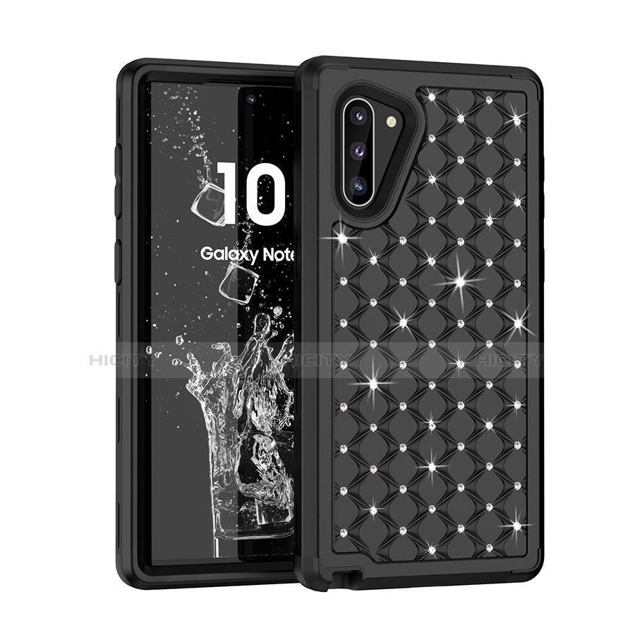 Custodia Silicone e Plastica Opaca Cover Fronte e Retro 360 Gradi Bling-Bling U01 per Samsung Galaxy Note 10 5G