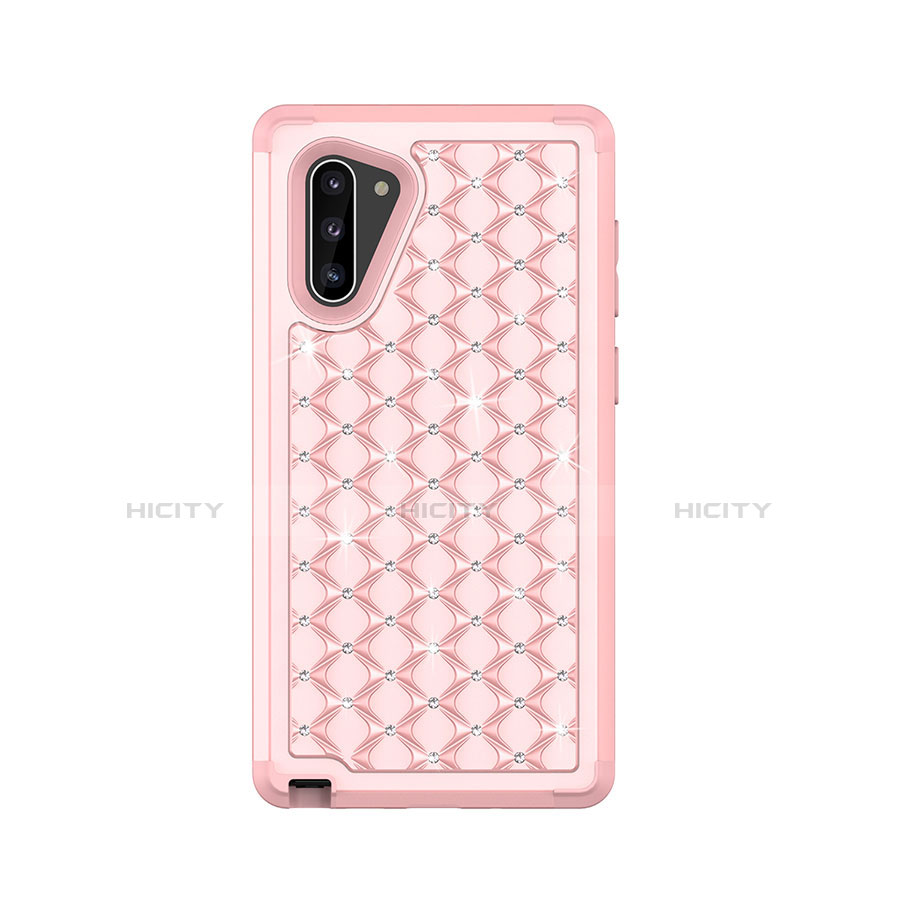 Custodia Silicone e Plastica Opaca Cover Fronte e Retro 360 Gradi Bling-Bling U01 per Samsung Galaxy Note 10 5G