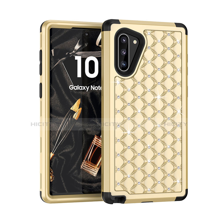 Custodia Silicone e Plastica Opaca Cover Fronte e Retro 360 Gradi Bling-Bling U01 per Samsung Galaxy Note 10