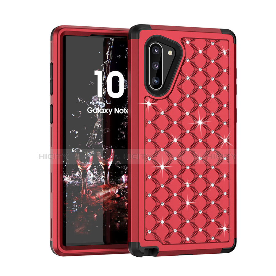 Custodia Silicone e Plastica Opaca Cover Fronte e Retro 360 Gradi Bling-Bling U01 per Samsung Galaxy Note 10