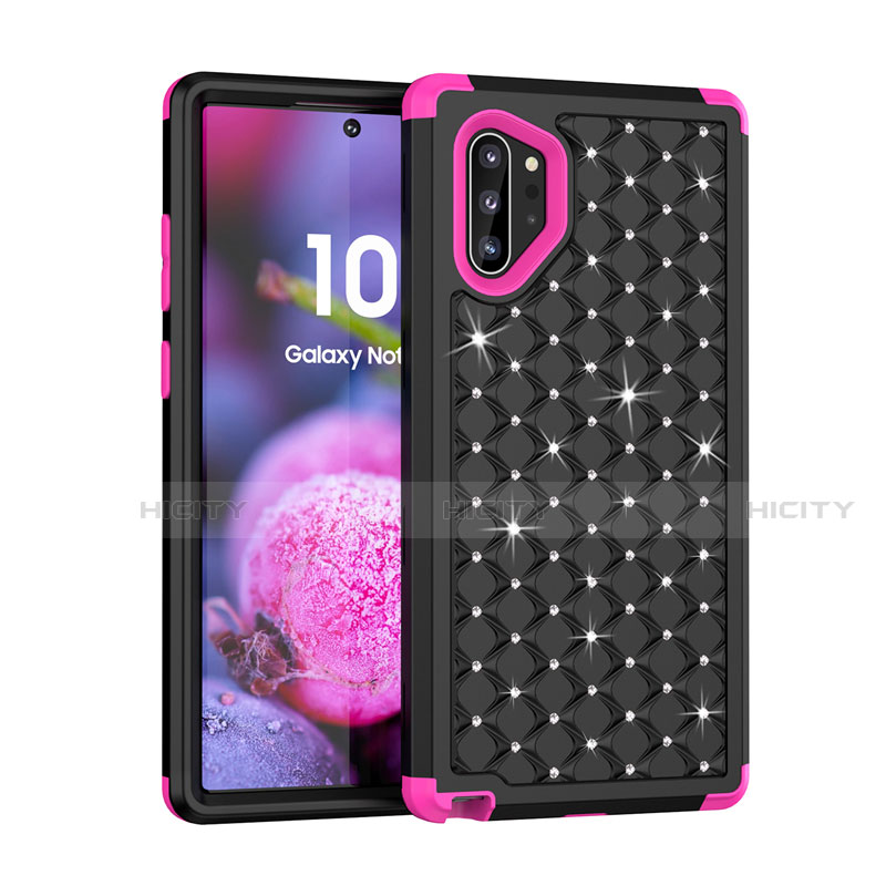 Custodia Silicone e Plastica Opaca Cover Fronte e Retro 360 Gradi Bling-Bling U01 per Samsung Galaxy Note 10 Plus 5G