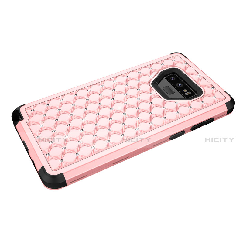 Custodia Silicone e Plastica Opaca Cover Fronte e Retro 360 Gradi Bling-Bling U01 per Samsung Galaxy Note 9