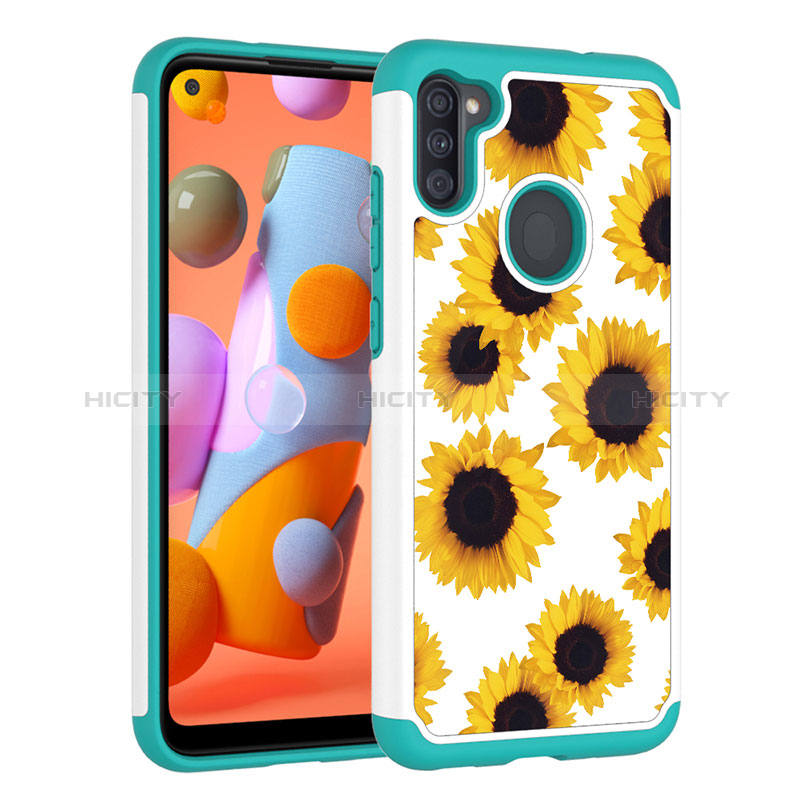 Custodia Silicone e Plastica Opaca Cover Fronte e Retro 360 Gradi JX1 per Samsung Galaxy M11 Giallo