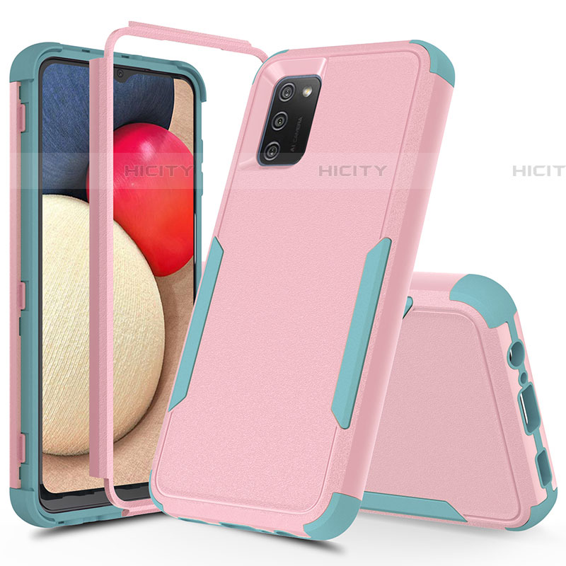 Custodia Silicone e Plastica Opaca Cover Fronte e Retro 360 Gradi MQ1 per Samsung Galaxy A03s