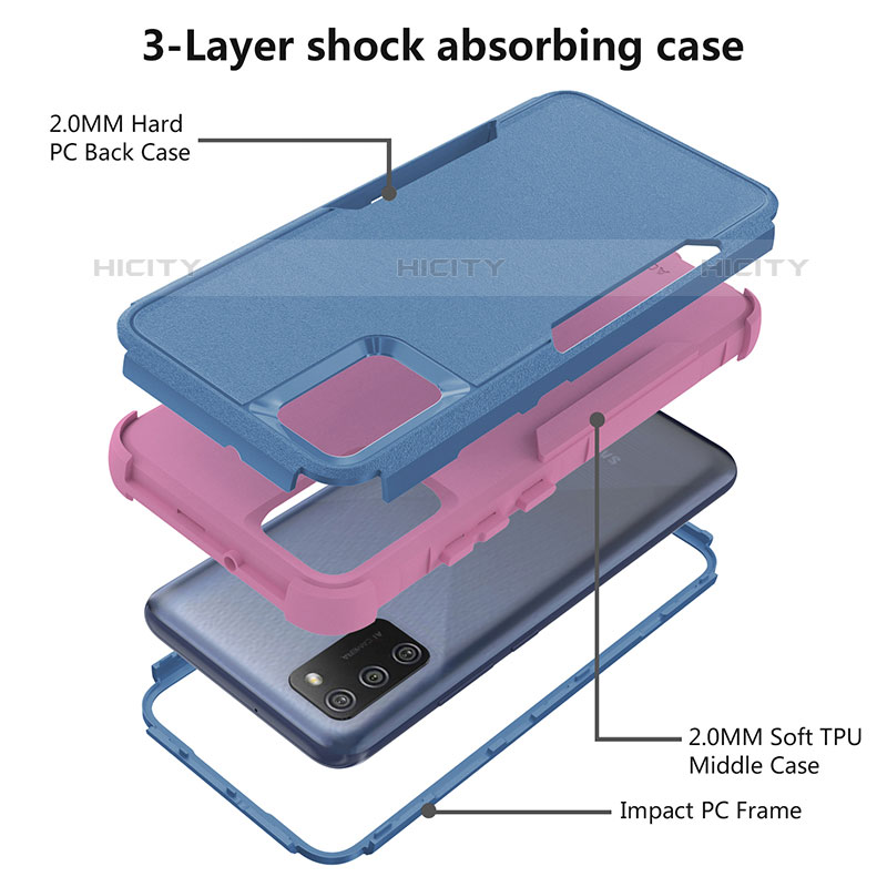 Custodia Silicone e Plastica Opaca Cover Fronte e Retro 360 Gradi MQ1 per Samsung Galaxy M02s