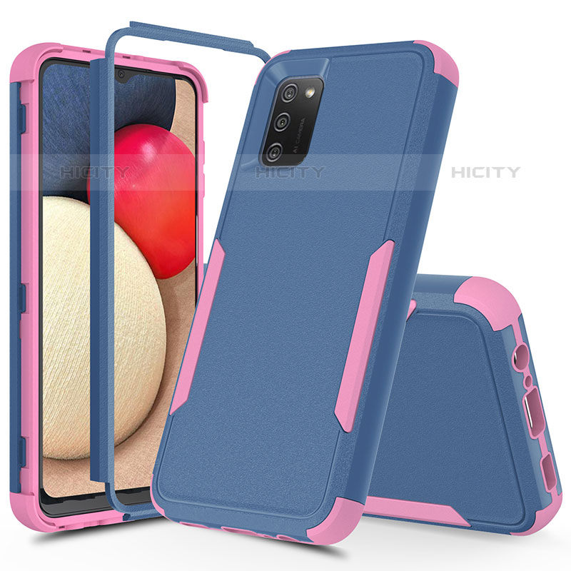 Custodia Silicone e Plastica Opaca Cover Fronte e Retro 360 Gradi MQ1 per Samsung Galaxy M02s