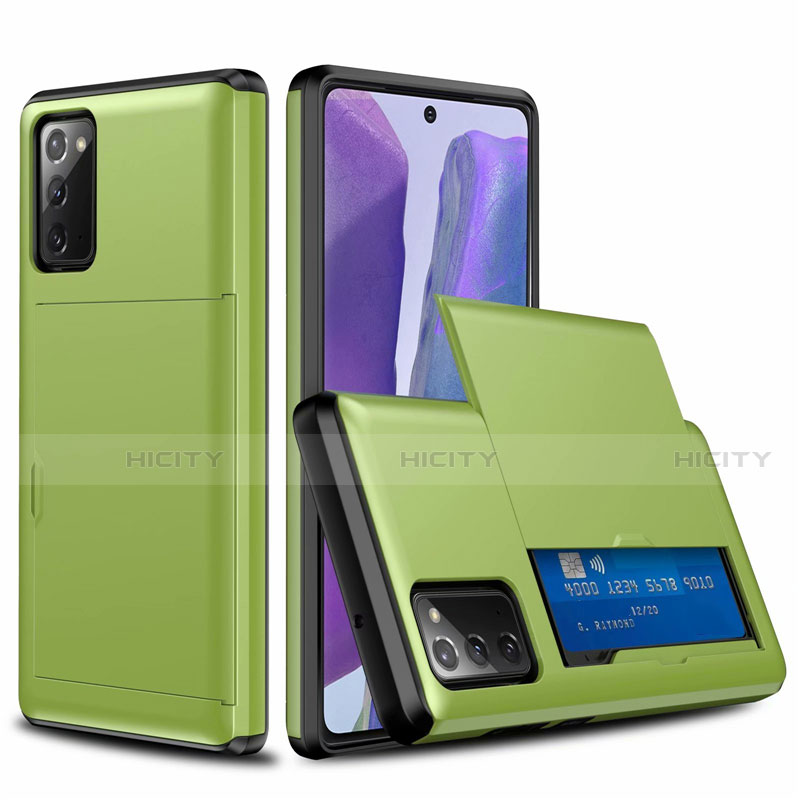 Custodia Silicone e Plastica Opaca Cover Fronte e Retro 360 Gradi N01 per Samsung Galaxy Note 20 5G Verde