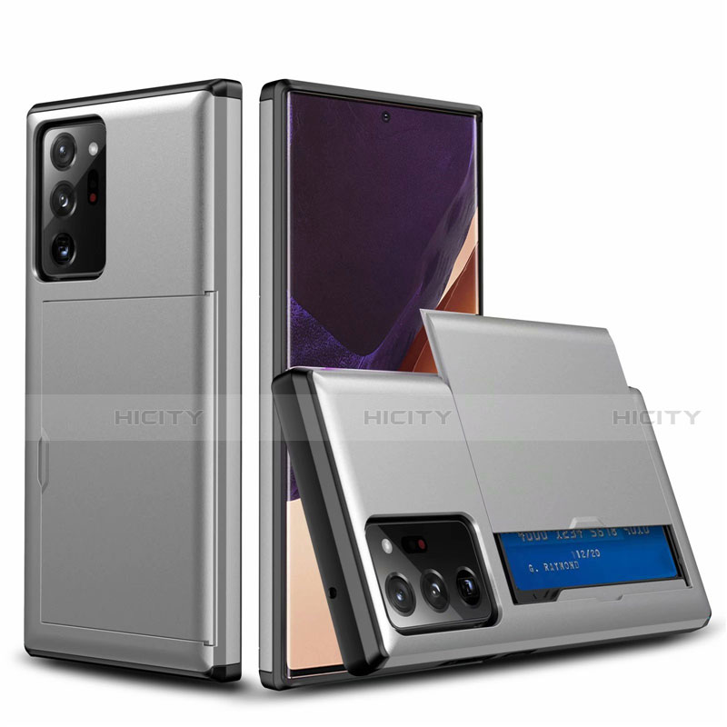 Custodia Silicone e Plastica Opaca Cover Fronte e Retro 360 Gradi N01 per Samsung Galaxy Note 20 Ultra 5G Grigio