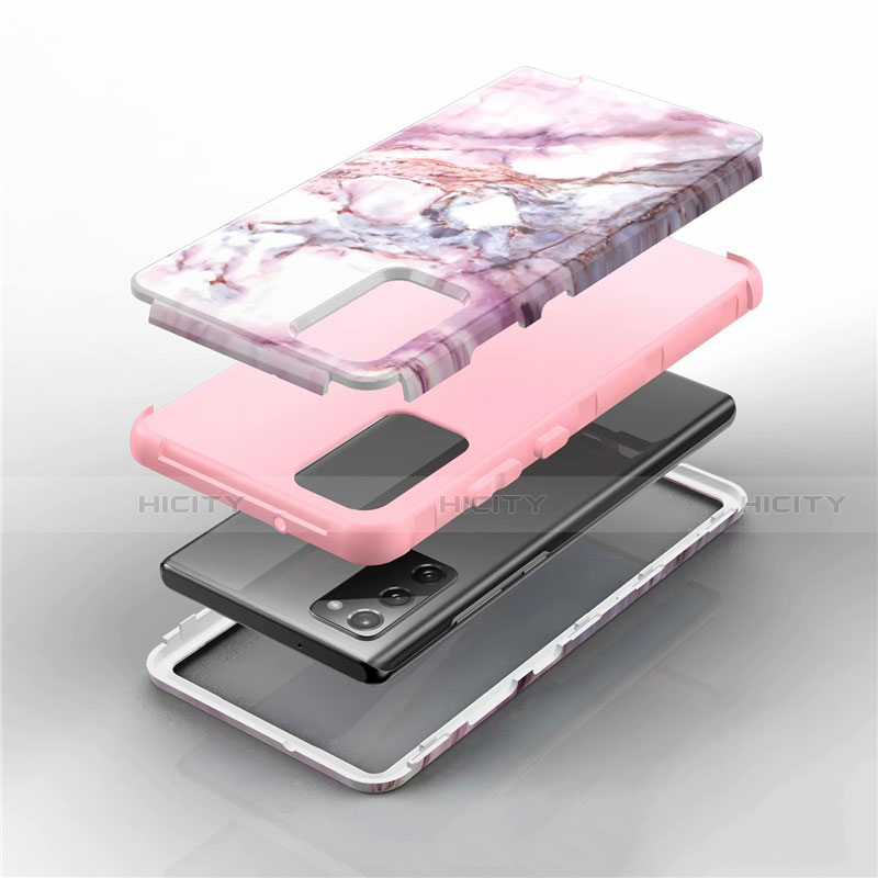 Custodia Silicone e Plastica Opaca Cover Fronte e Retro 360 Gradi N02 per Samsung Galaxy Note 20 5G