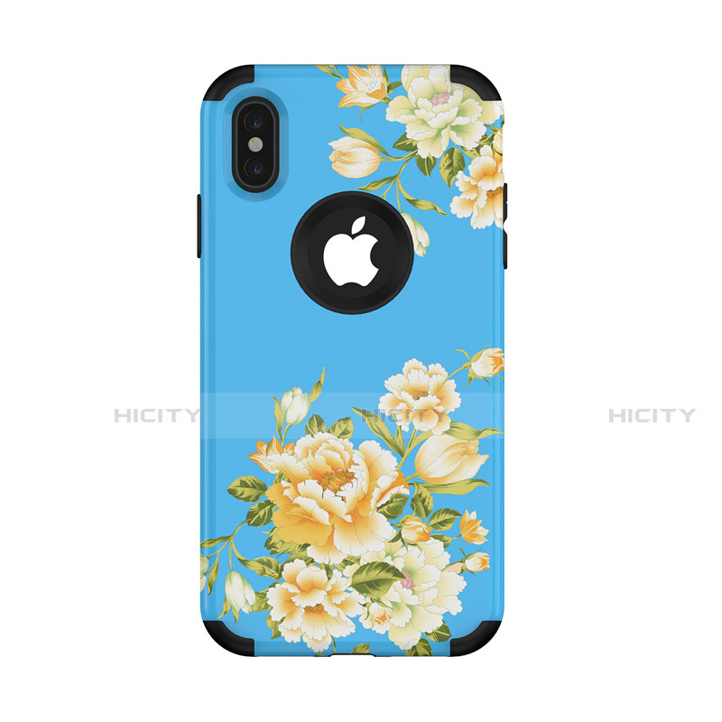 Custodia Silicone e Plastica Opaca Cover Fronte e Retro 360 Gradi per Apple iPhone X