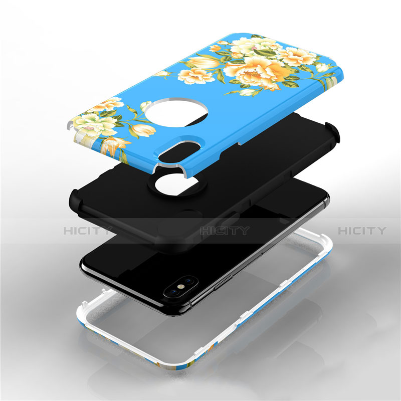 Custodia Silicone e Plastica Opaca Cover Fronte e Retro 360 Gradi per Apple iPhone X
