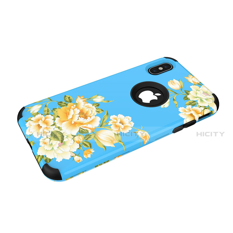 Custodia Silicone e Plastica Opaca Cover Fronte e Retro 360 Gradi per Apple iPhone Xs