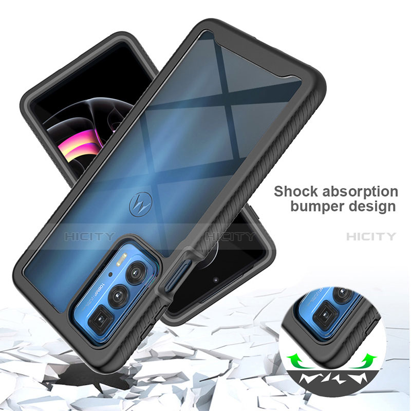 Custodia Silicone e Plastica Opaca Cover Fronte e Retro 360 Gradi per Motorola Moto Edge 20 Pro 5G