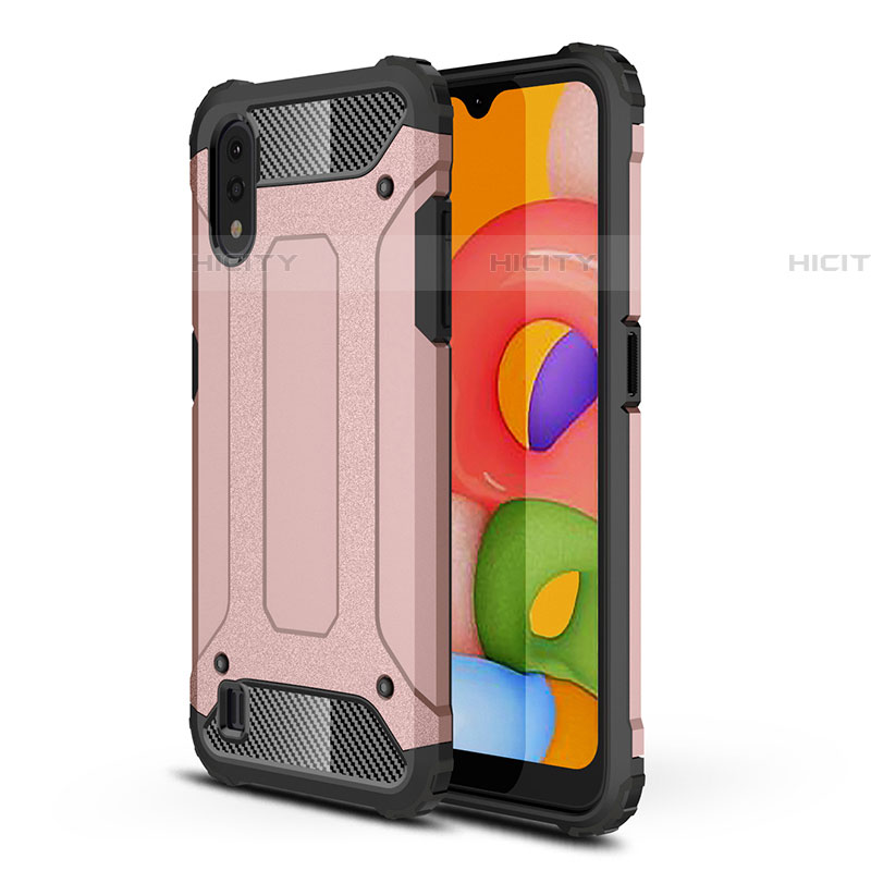 Custodia Silicone e Plastica Opaca Cover Fronte e Retro 360 Gradi per Samsung Galaxy A01 SM-A015